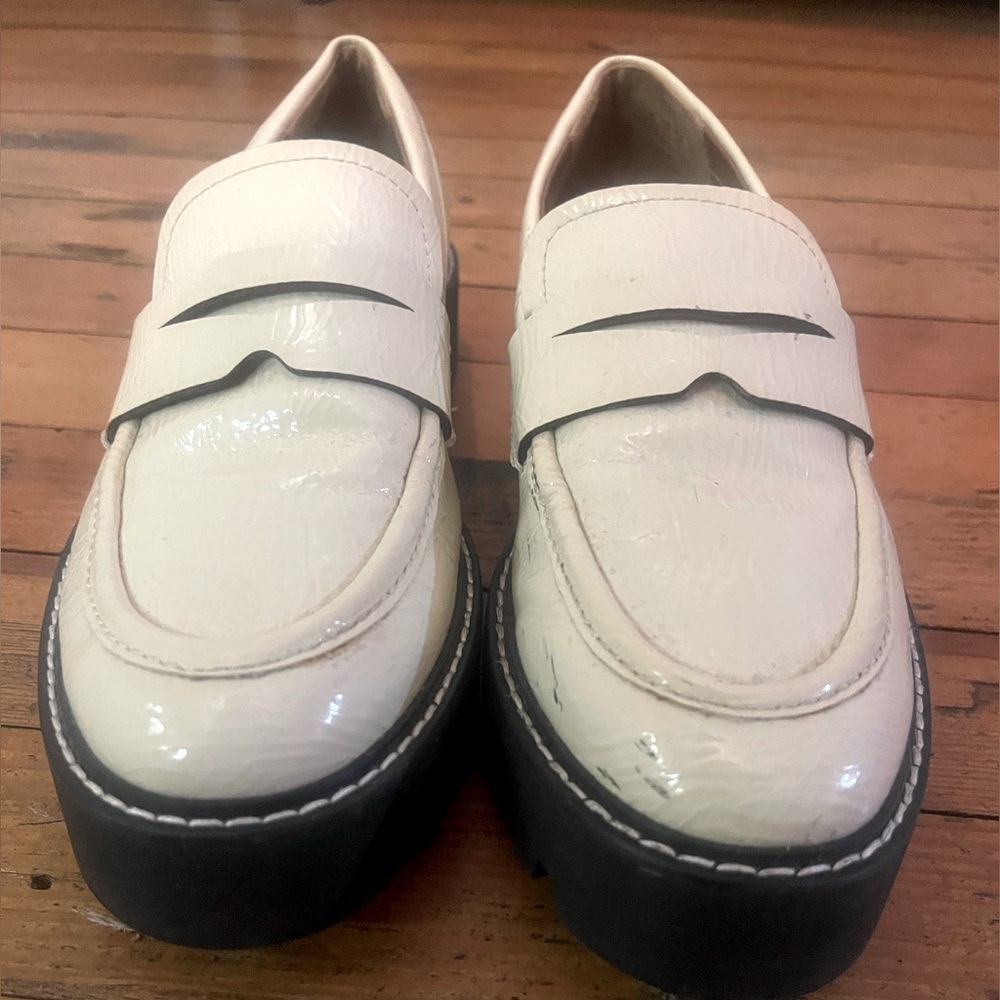 White Platform Loafers